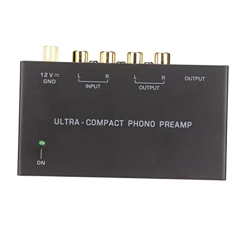 Phono-Plattenspieler-Vorverstärker, RCA-Ausgang, rauscharmer RCA-Eingang, Plattenspieler-Verstärker PP400 Schwarz mit unabhängiger Knopfsteuerung für Plattenspieler(#1)