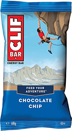 CLIF BAR – Energieriegel – Protein Riegel mit 10g pflanzlichem Eiweiß – Chocolate Chip – Energy Bar 12 x 68 g