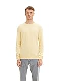 TOM TAILOR Herren 1027661 Basic Crewneck Strickpullover, 31084 - Light Soft Yellow Melange, XXL