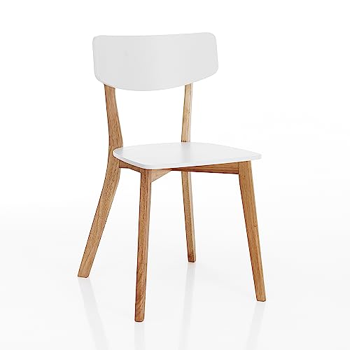 Wink Design Valenza White Set mit 2 Stuhl, Weiß matt, Eiche, H80x44x47 cm