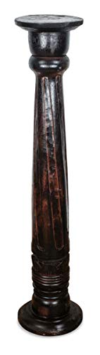 livasia Holzsäulen (Rotation), Podest, Blumensäule, Dekosäulen im Antik-Look (braun, 100cm)