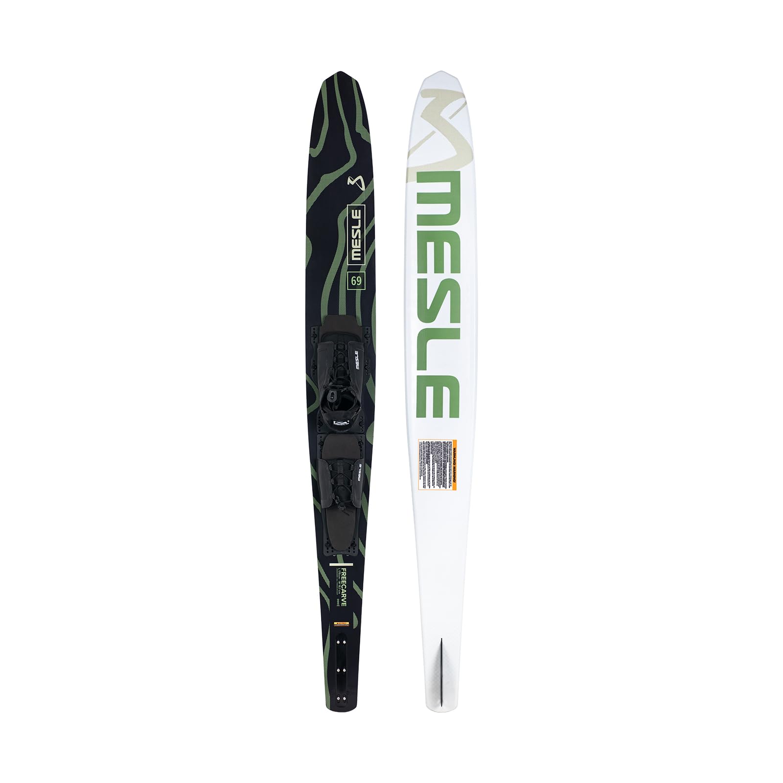 Mesle Mono Wasserski Freecarve mit B6.2 Bindung, Slalom Wasserski bis 120 kg, Tunnel Mono-Wasserski für Anfänger bis ambitionierte Slalom-Fahrer, Jugendliche Erwachsene