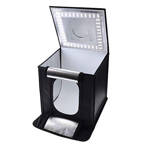 Caruba Portable Fotostudio LED Dimmbar 70x70x70cm - Professionelle Fotografie-Lichtbox für Produktfotos - 15000LX Fotobox