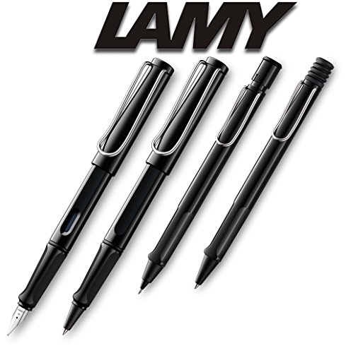 LAMY Safari Set [Füller + Kugelschreiber + Tintenroller + Bleistift] (Schwarz - Black)