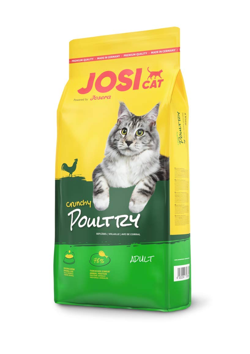 JosiCat Crunchy Poultry (1 x 10 kg), Premium Trockenfutter für ausgewachsene Katzen, Katzenfutter, powered by JOSERA, 1er Pack