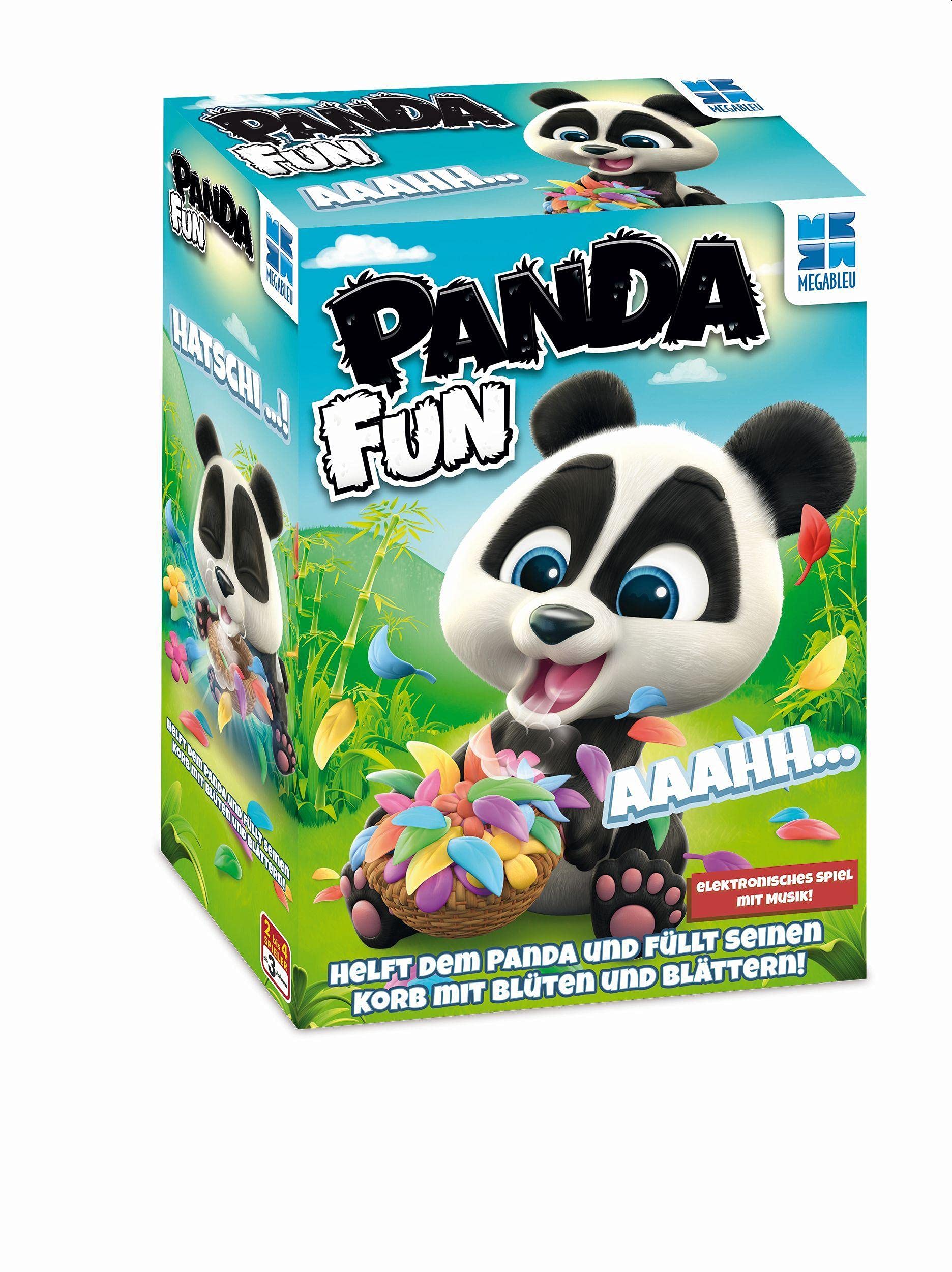 MEGABLEU | 678490 | Panda Fun | Spielspaß für die ganze Familie | Mit elektronischem Panda, der Musik spielt | Kinderspiel | für 2 bis 4 Spieler ab 5 Jahren | Helft dem Panda, sein Körbchen zu füllen!
