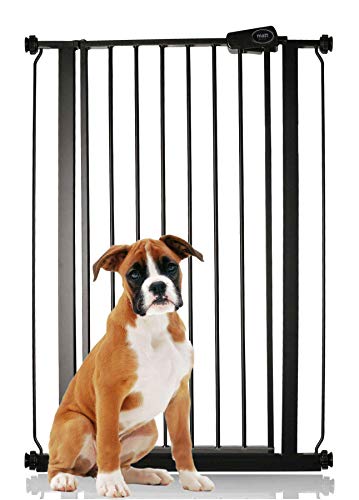 Bettacare Extra Tall Pressure Installed Premium Dog Gate (75 – 84 cm, Matt Black)