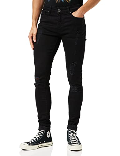 Enzo Herren Ez383 Skinny Jeans, Schwarz (Black Black), W32/L30 (Herstellergröße: 32S)