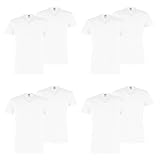 PUMA 8 er Pack Basic V Neck T-Shirt Men Herren Unterhemd V-Ausschnitt, Farbe:300 - White, Bekleidungsgröße:M