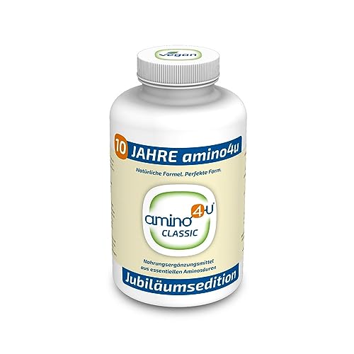 amino4u 300g Dose - Aminosäuren Komplex mit 8 essentiellen Aminos (EAA & BCAA) - Vegan, ohne Zusätze und aus Deutschland - 300 Tabletten