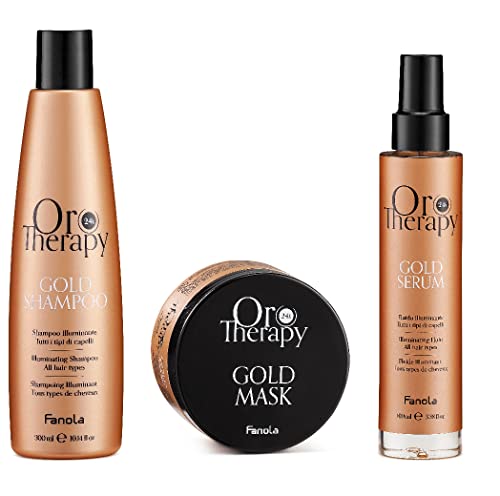 Fanola Oro Therapy Gold Shampoo Highlighter 300 ml + Maske 300 ml + Leuchtmittel 100 ml