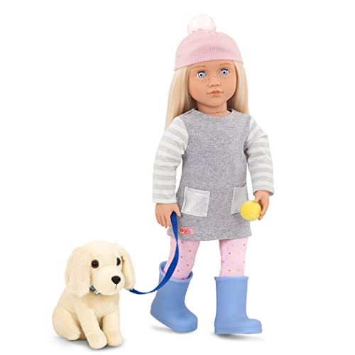 Puppe Meagan 46cm mit Hund mehrfarbig