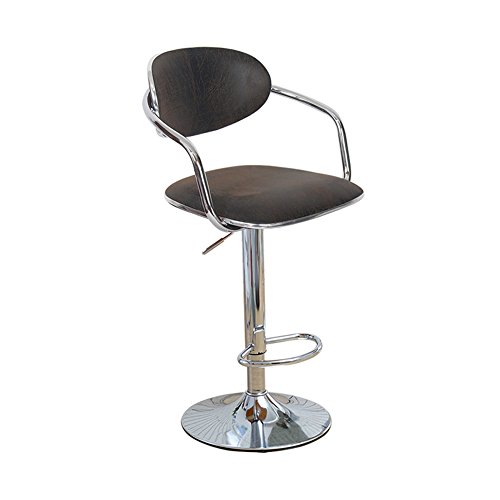 Cylficl 带 手臂 和 背部 的 Retor 人造 皮革 工作 凳 可调 气 举, 椅子 360 ° 转椅 (Color : Retor Black, Size : 38.5cm)