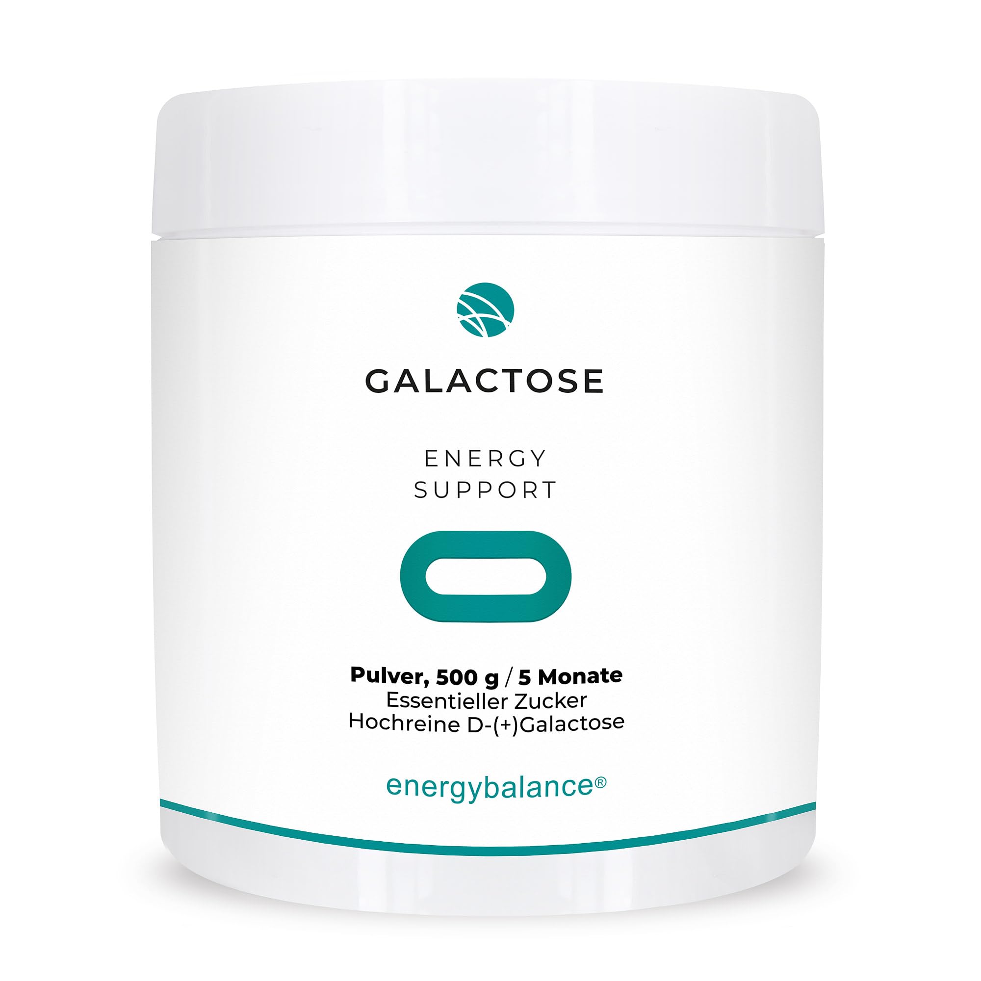 Hochrein D-Galactose Pulver – 500g ca 4-Monatsvorrat – Galaktose der Zucker für’s Gehirn – EnergyBalance Qualität aus der Schweiz