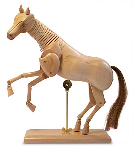 Honsell 63512 - Gliederpuppe Pferd, Modellpferd aus hellem Hartholz, 30 cm groß mit fein geschliffener und polierter Oberfläche