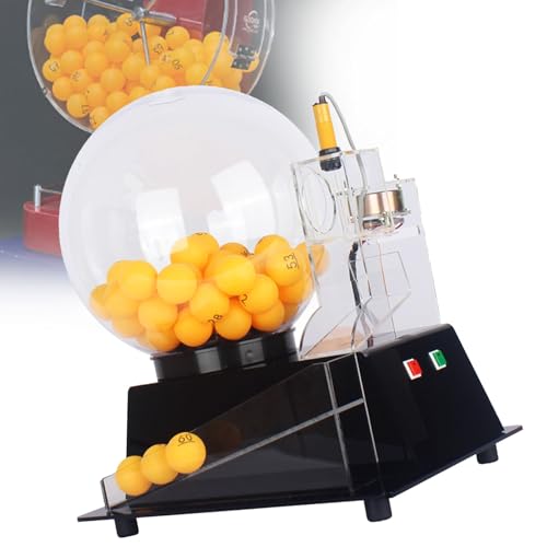 SACLMD Elektrischer Shake Lucky Ball,tragbares Bingo-Maschinenkäfigspiel,automatische Lotterie-Zeichnungsmaschine,für Partyspielzubehör,Black