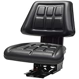 Festnight Traktorsitz mit Federung Basis 5-Fach Winkelverstellbar Schwarz 48 x 50 x 59 cm passend für Gewichtsbereich 50-130 kg