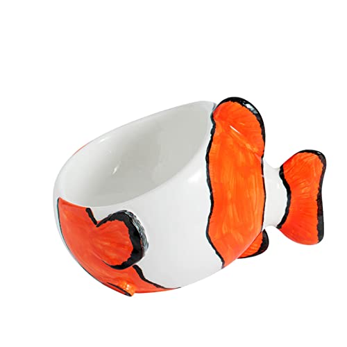 Keramik-Hundenäpfe,Niedliche Müslischalen aus Keramik mit 3D-Clownfischen - Keramik-Dekor, dekorative Schüssel für Haustier, Café, Esszimmer Pratvider
