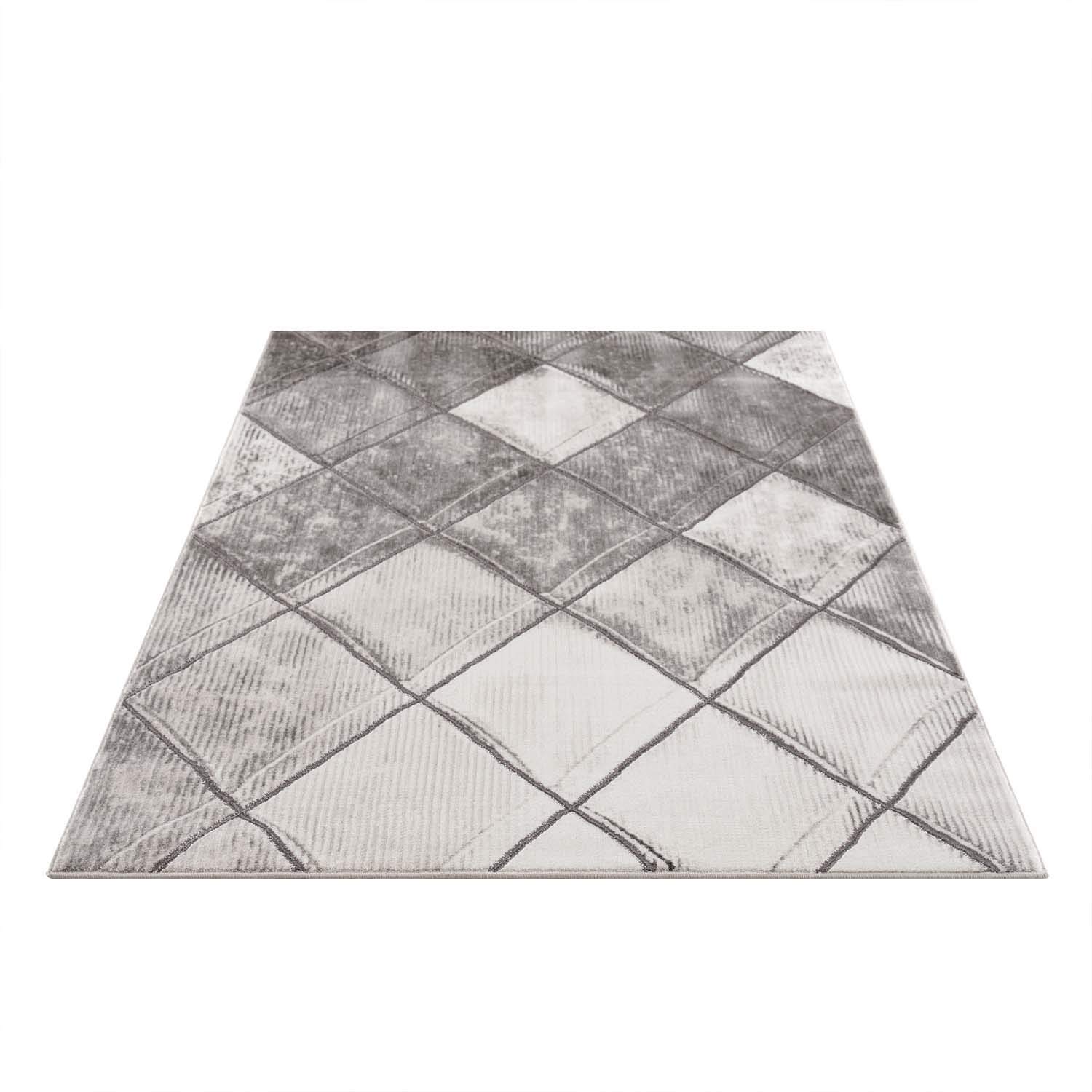 carpet city Teppich Wohnzimmer - Skandi-Stil Meliert 80x150 cm Grau - Moderne Teppiche