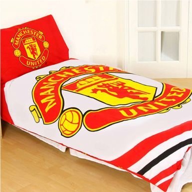 Manchester United Bettwäsche-Set für Einzelbett, wendbar, offizielles Lizenzprodukt