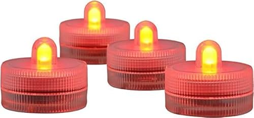 50 Stück Unterwasser-LED-Licht Flammenlose LED-Kerze Batteriebetriebenes Teelicht Tauch Dekorative Lichter für Hochzeitsfeier Eventlicht Aquarium Licht Weihnachten Halloween Licht (rot)