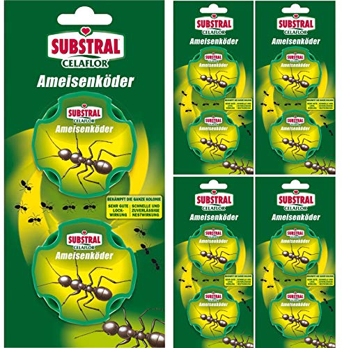Celaflor Ameisen-Köder - mit schneller und zuverlässiger Nestwirkung - 5x 2 Dosen - Mit Gratis Gardopia Zeckenzange