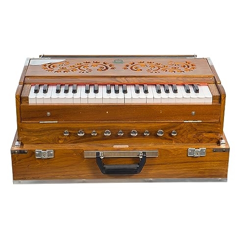 Harmonium aus Indien mit 42 Tasten und 9 Registern 3 Stimmzungen je Ton auf 440Hz in einem Koffer