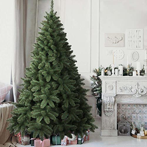 BAKAJI Piccadilly King Weihnachtsbaum, sehr dick, sehr voll, grüne Kiefernzweige, Basis aus Eisenkreuz, höchste Qualität, aufklappbare Äste, einfache Montage, sehr dick, Weihnachtsdekoration (150 cm)