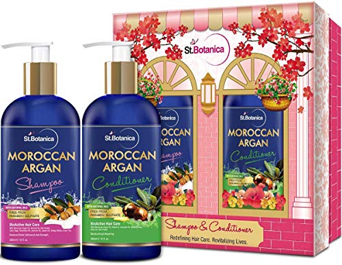 Glamorous Hub StBotanica Marokkanisches Argan-Haarshampoo + Argan-Haarspülung 300 ml (Verpackung kann variieren)