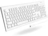 Macally Kabelgebundene USB C Tastatur für Mac und PC,Budget Apple Wired Keyboard Ersatz,Low Profile 104 Key Wired Mac Tastatur mit 15 MacOS Shortcuts,Plug and Play iMac Tastatur USB C (1.5 m Kabel)