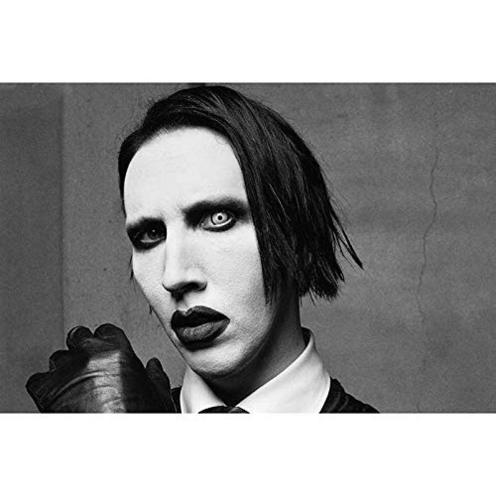 Runder Diamant-Diamant-Rocker Emperor: Marilyn Manson besticktes Kreuzstichmosaik voller Harzdiamantdekoration30*40cm/40 * 50cm