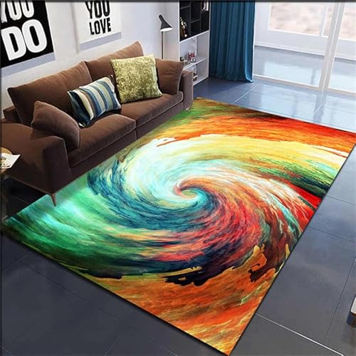 3D-Wirbel Schwindelteppiche rutschfeste Teppiche dreidimensionale visuelle Illusion Teppich Stereo Vision Matte Rechteck Teppich Zuhause Schlafzimmer Matte