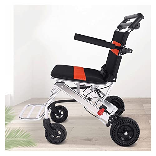 Rollstuhl Superleichter Rollstuhl für Kinder und Erwachsene Aluminium Faltbarer Transportstuhl mit wegschwenkbarer Fußstütze Tragbarer Boarding-Reiserollstuhl Reisen Wheelchair