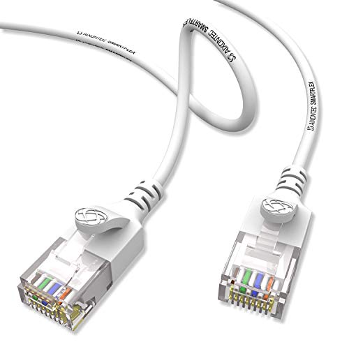 AIXONTEC 5 Stück 0,5 m Cat6 Gigabit Ethernet Netzwerkkabel Weiß dünnes lan Kabel mit 2,8 mm Kabeldurchmesser 250 MHz für Switch Router Modem Patchpanel Access Point X-box IP Kamera ps4 smart tv pc