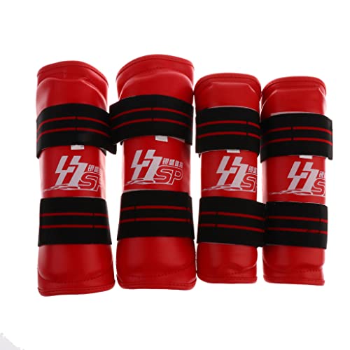 Sharplace 1 Paar Armschutz mit Beinschutz Taekwondo Schutzausrüstung Schutz Bekleidung - Rot, L