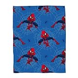 Character World Disney Spiderman Überwurfdecke, superweich, Web-Time-Design, warmes, superweiches Fleece, perfekt für Zuhause, Schlafzimmer, Übernachtungen und Camping, 100 x 150 cm