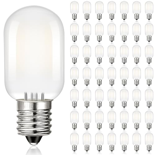 Genixgreen LED-Kerzenleuchter, Milchglasabdeckung, 1W T22 E14 Kerzenleuchter Vintage-Röhrenform Nachtlichtbirne Warmweiß 2700K, 10 Watt Äquivalent Nicht dimmbar, 50er-Pack