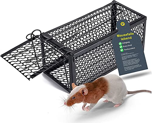3X Mausefalle lebend - 25 cm Käfigfalle wiederverwendbar & lebend - Falle für Maus & Ratte