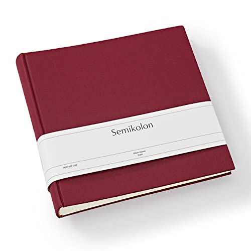 Semikolon (368388) Album Classic Event burgundy (Dunkel Rot) - Foto-Album/Foto-Buch mit 30 Blättern cremeweißem Fotokarton mit Pergaminpapier - 24 x 23 cm
