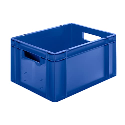 EURO-Behälter | Wände und Boden geschlossen | LxBxH 400 x 300 x 210 mm | Blau | VE 5 Stk