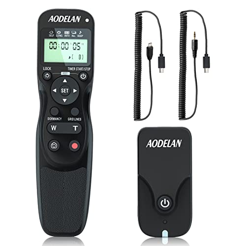 Aodelan Camera Wireless Shutter Release with Zoom, Wired Timer Remote Control for Sony ZV-1, A7, A7 III, A7R, A7R II, A7R III, A7R IV, A7s, A99 II, A5000, A5100, A6000, A6100, A6300, A6400, A6600