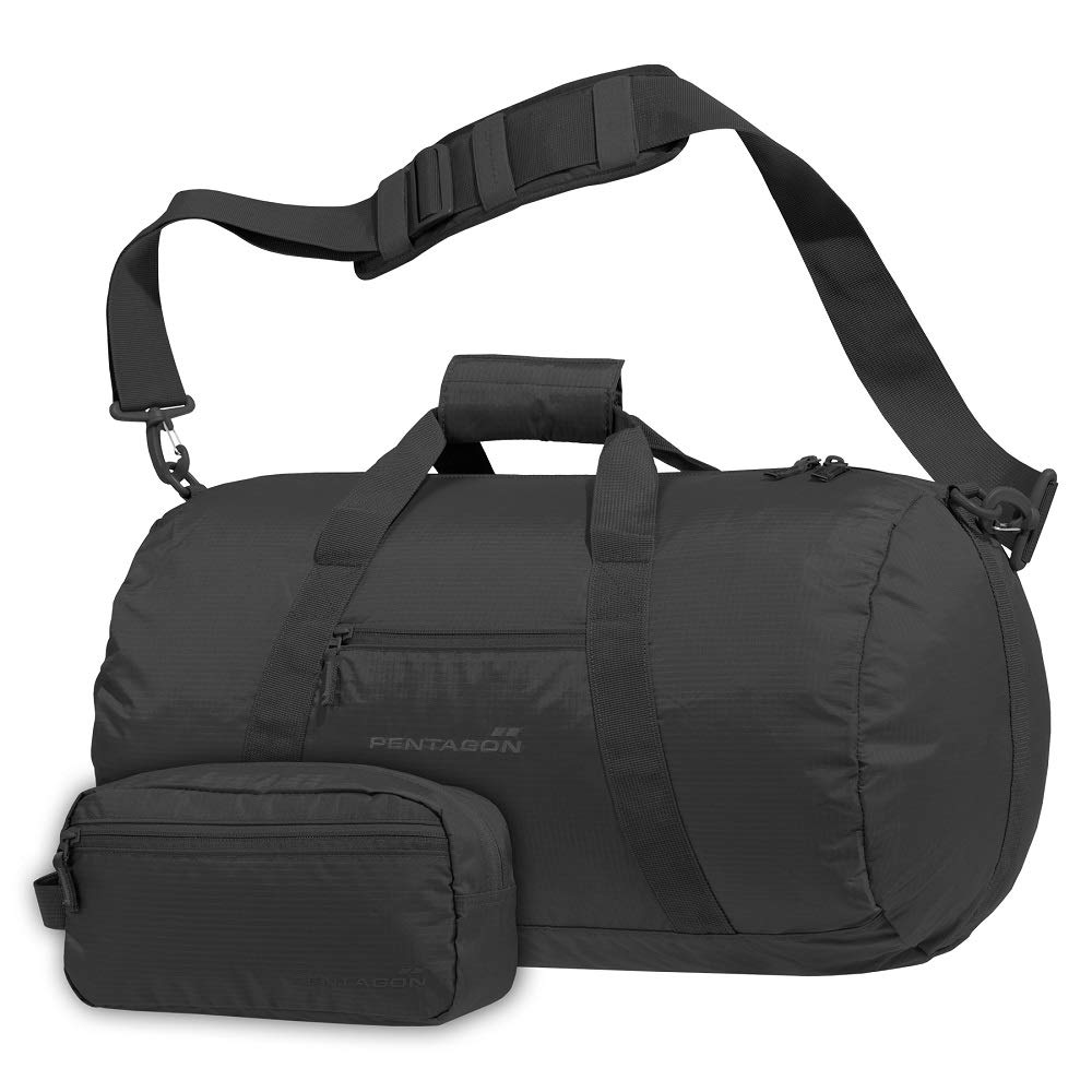 Pentagon Soft Duffle Kanon Duffle Bag mit Schulterriemen aus wasserfestem Ripstop (schwarz)