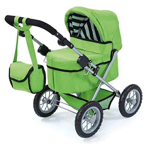 Bayer Design 1302700 Puppenwagen Trendy für Puppen bis 46 cm, höhenverstellbar, zusammenklappbar, grün