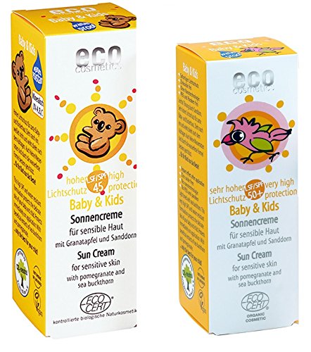 ECO cosmetics Baby & Kids Sonnencreme 50 ml LSF 45 und LSF 50+ im Set