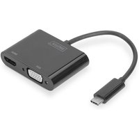 DIGITUS USB 3.1 Typ-C zu VGA/HDMI Grafikadapter schwarz DA-70858