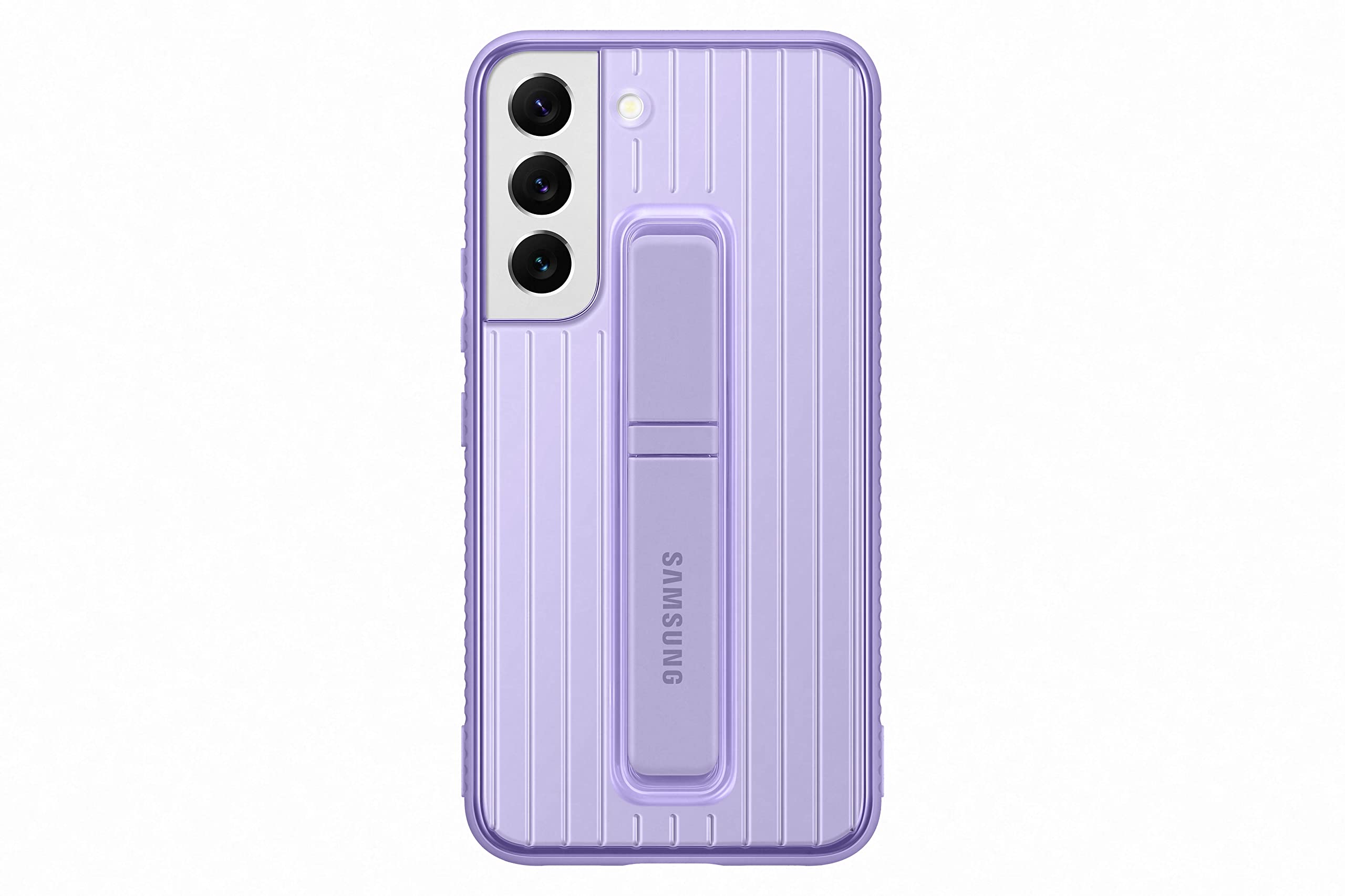 Samsung Protective Standing Smartphone Cover EF-RS901 für Galaxy S22, Handy-Hülle, Schutz, ausklappbarer Standfuß, griffige Oberfläche, Lila