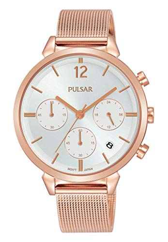 Pulsar Damen Chronograph Quarz Uhr mit Edelstahl Armband PT3944X1