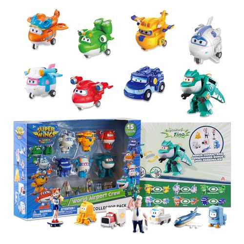 Super Wings Transformer Toys 2", Flugzeugspielzeug, Mini-Actionfiguren für Kinder von 3-12 Jahren, Geburtstagspartyzubehör für Jungen und Mädchen (15 Packungen)