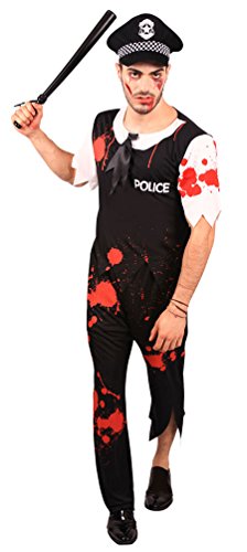 Karneval-Klamotten blutiger untoter Polizist Zombie Kostüm Herren Karneval Halloween Herrenkostüm