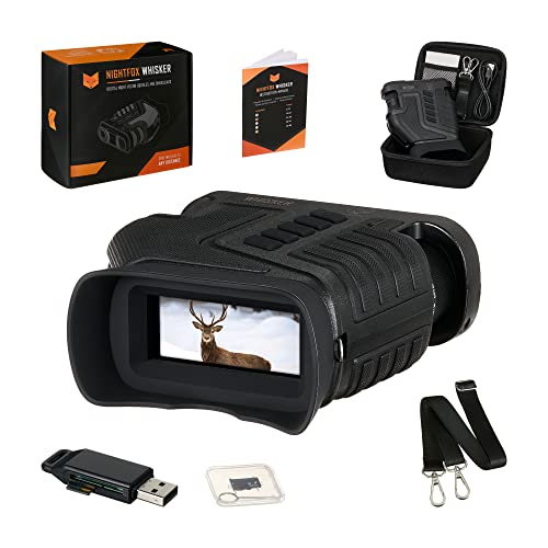 Nightfox Whisker Nachtsichtgerät | Einstellbarer 1-10x optischer Zoom | 275m Reichweite | Videoaufzeichnung, via USB aufladbar | 32GB Speicher | Digitales Fernglas mit Nachtsicht für die Jagd